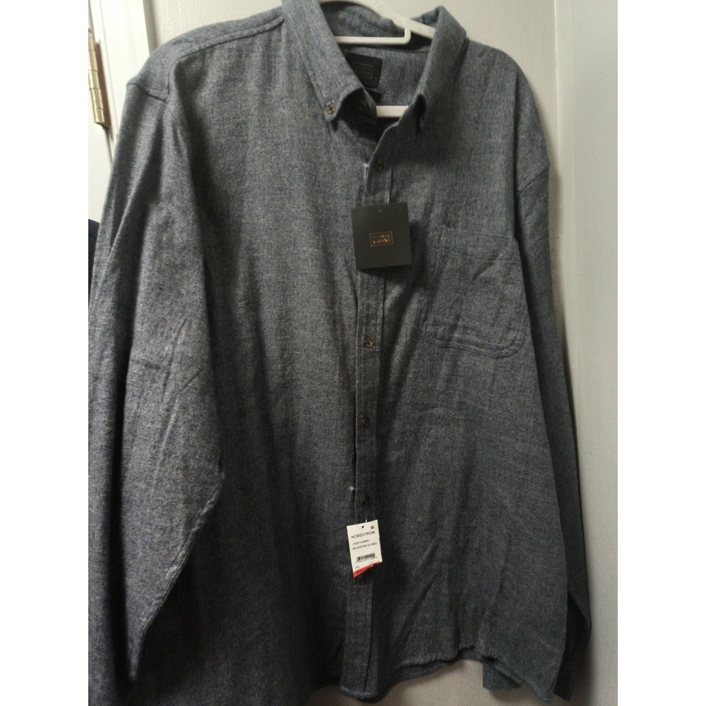 14th And Union Button Up Shirt | Size 2XL  Navy Gray Cotton Blend NWT - Picture 4 of 7